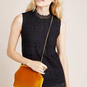 Anthropologie Lourdes Lace Top, Black, XL